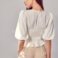 Puff Sleeve Cinched Top