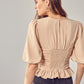 Puff Sleeve Cinched Top