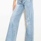 Criss Cross High Waisted Wide Leg Jeans