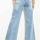 Criss Cross High Waisted Wide Leg Jeans