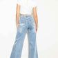 Criss Cross High Waisted Wide Leg Jeans