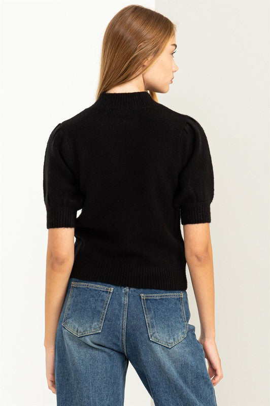 Puff Sleeve Sweater Top