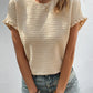 Textured Round Neck Short Sleeve Top