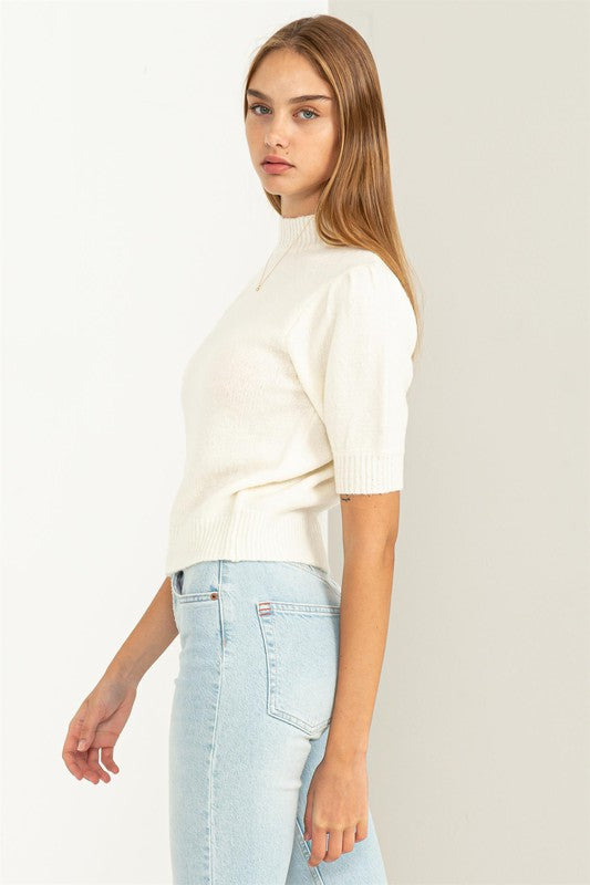 Puff Sleeve Sweater Top