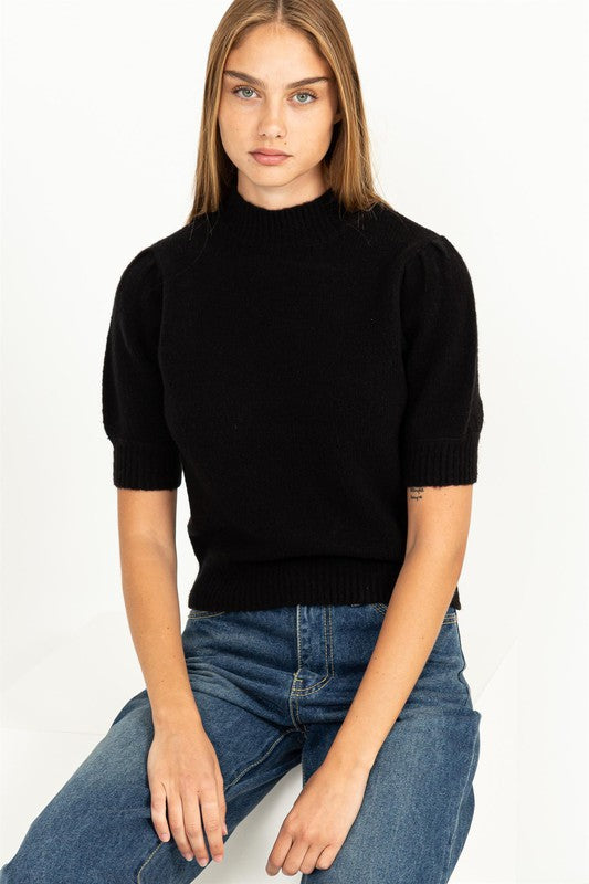 Puff Sleeve Sweater Top