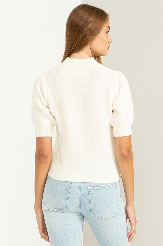 Puff Sleeve Sweater Top