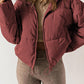 Zip Up Collared Neck Long Sleeve Winter Coat