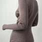 Johnny Collar Rib-Knit Top