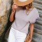 Contrast Round Neck Short Sleeve Knit Top