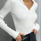 Johnny Collar Rib-Knit Top