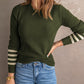 Striped Round Neck Long Sleeve Knit Top