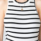 Striped Ribbed Round Neck Tank