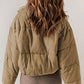 Zip Up Collared Neck Long Sleeve Winter Coat