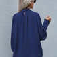 Lantern Sleeve Tie Front Blouse