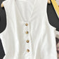 Buttoned V-Neck Slit Tank