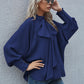 Lantern Sleeve Tie Front Blouse