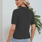 Johnny Collar Short Sleeve Knit Top