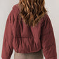 Zip Up Collared Neck Long Sleeve Winter Coat