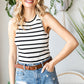 Striped Ribbed Round Neck Tank