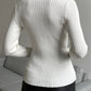 Johnny Collar Rib-Knit Top