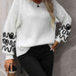 Contrast Drop Shoulder Round Neck Sweater