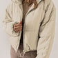 Zip Up Collared Neck Long Sleeve Winter Coat