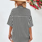 Striped Dropped Shoulder Half Sleeve Shirt