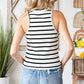 Striped Ribbed Round Neck Tank