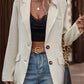 Lapel Collar Long Sleeve Blazer