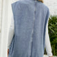 Collared Neck Sleeveless Denim Top with Pockets