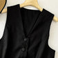 Buttoned V-Neck Slit Tank