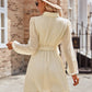 Belted Surplice Neck Long Sleeve Mini Dress